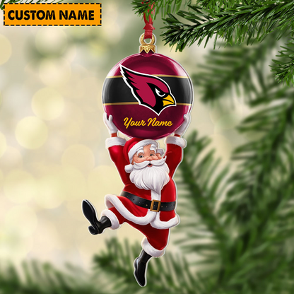 ARI x Personalized NFL Acrylic Ornament Christmas DATND TANTD