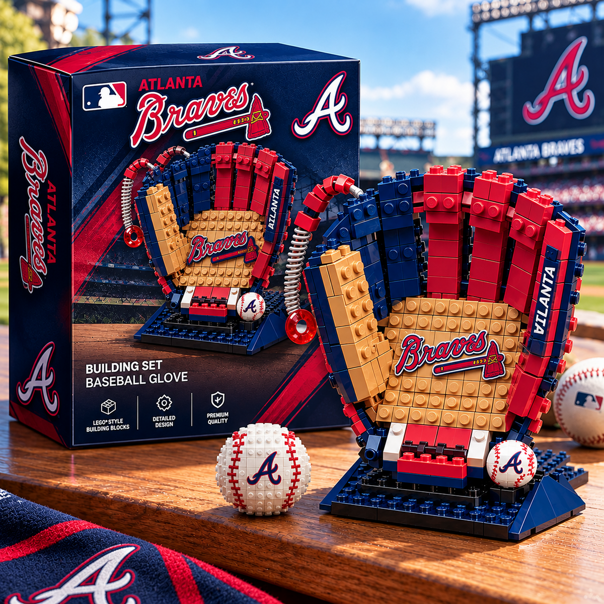 ATL X MLB Teams Baseball Glove Building Block Set