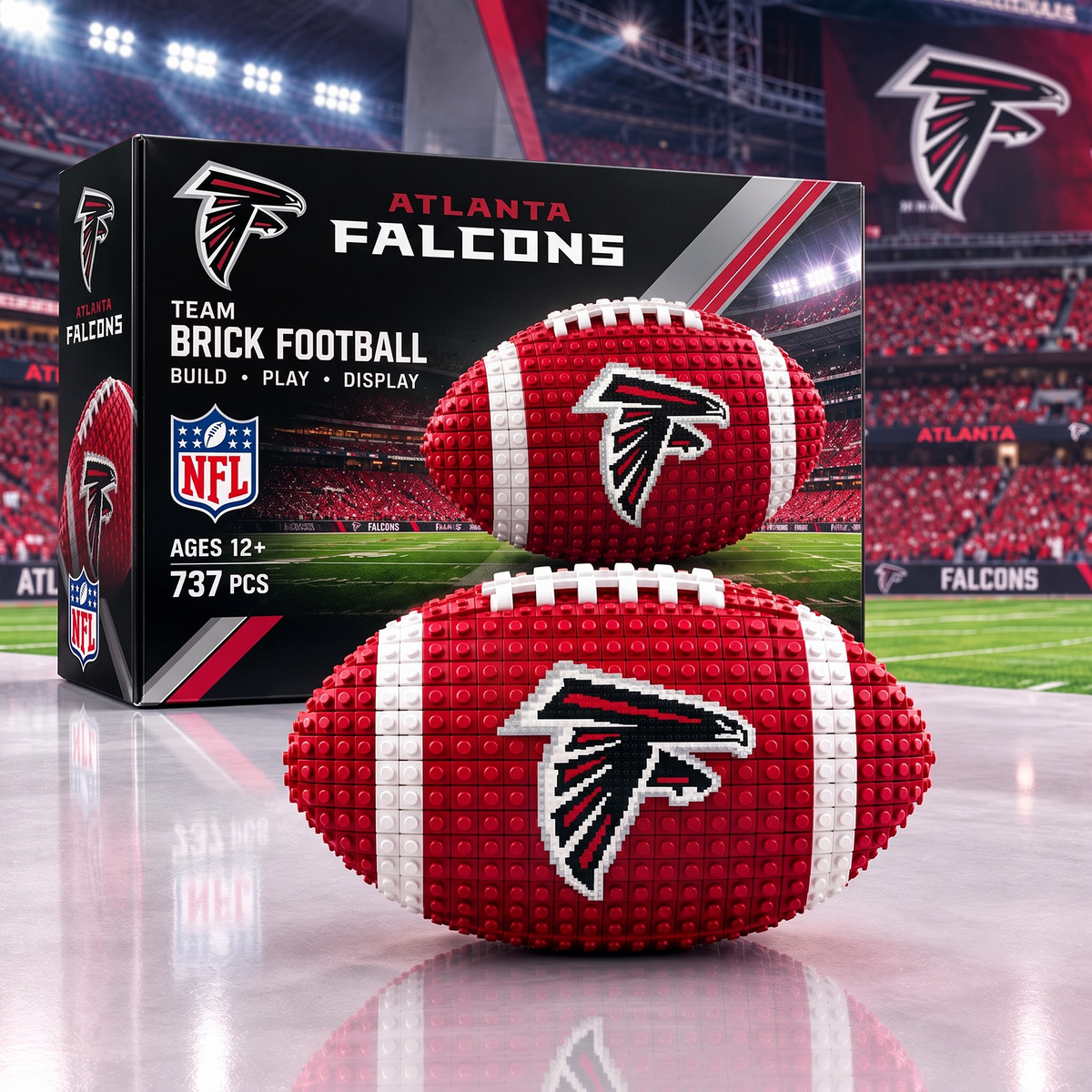 ATL X NFL Team Brick Football Building Set – 3D Bricks Collector Model