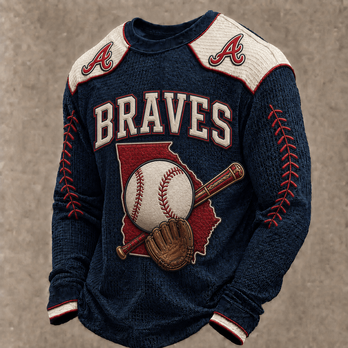 ATL X Premium MLB Vintage Baseball Stitch Sweatshirt