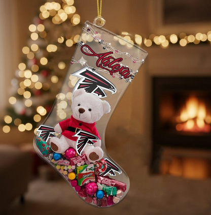 ATL x NFL Christmas Personalized Acrylic Ornament DatND DVT