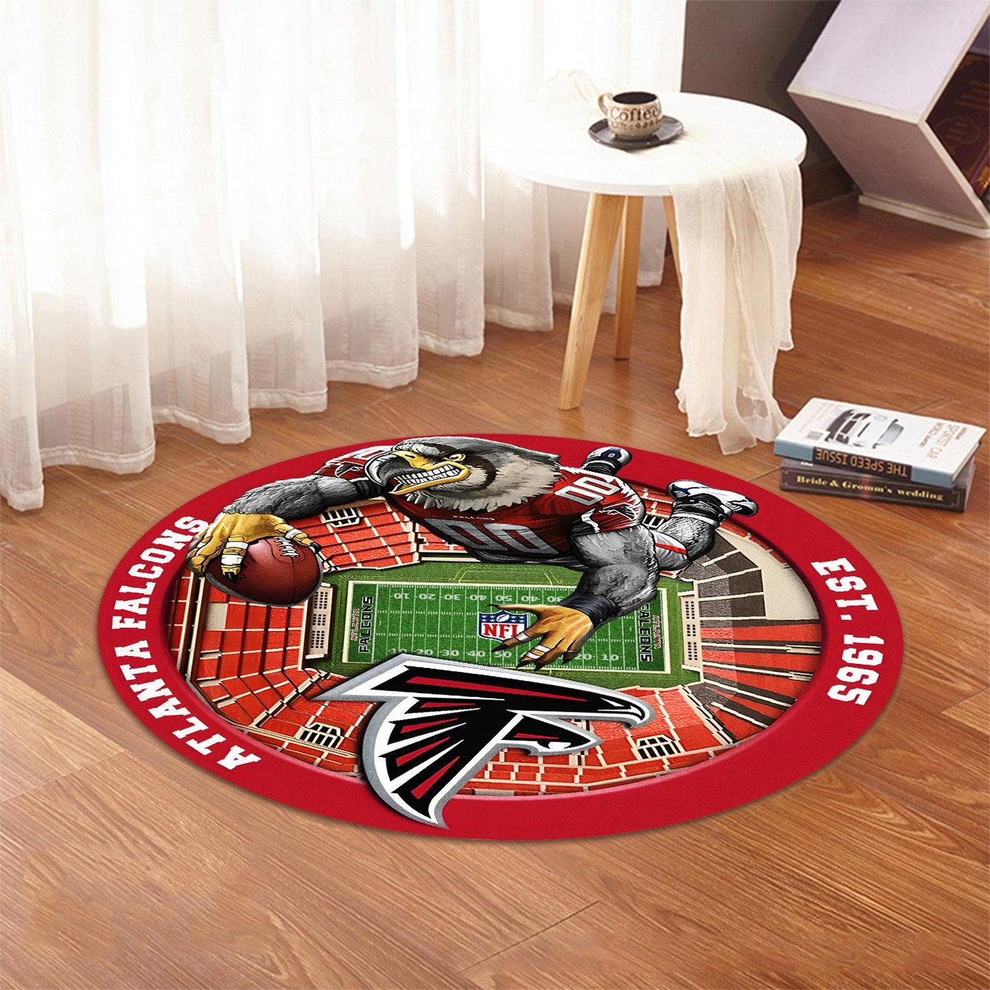 ATL x NFL Luxury 3D Round Rug DatND DVT