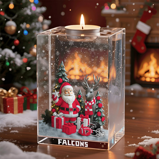 ATL x NFL Personalized Christmas Crystal Candle Holder 2211 DatND DVT