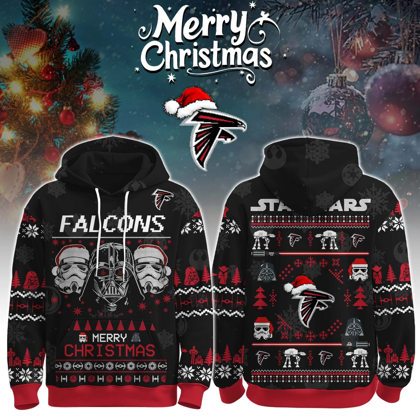ATL x NFL Unisex Merry Christmas The Force Edition Hoodie DATND TANTD