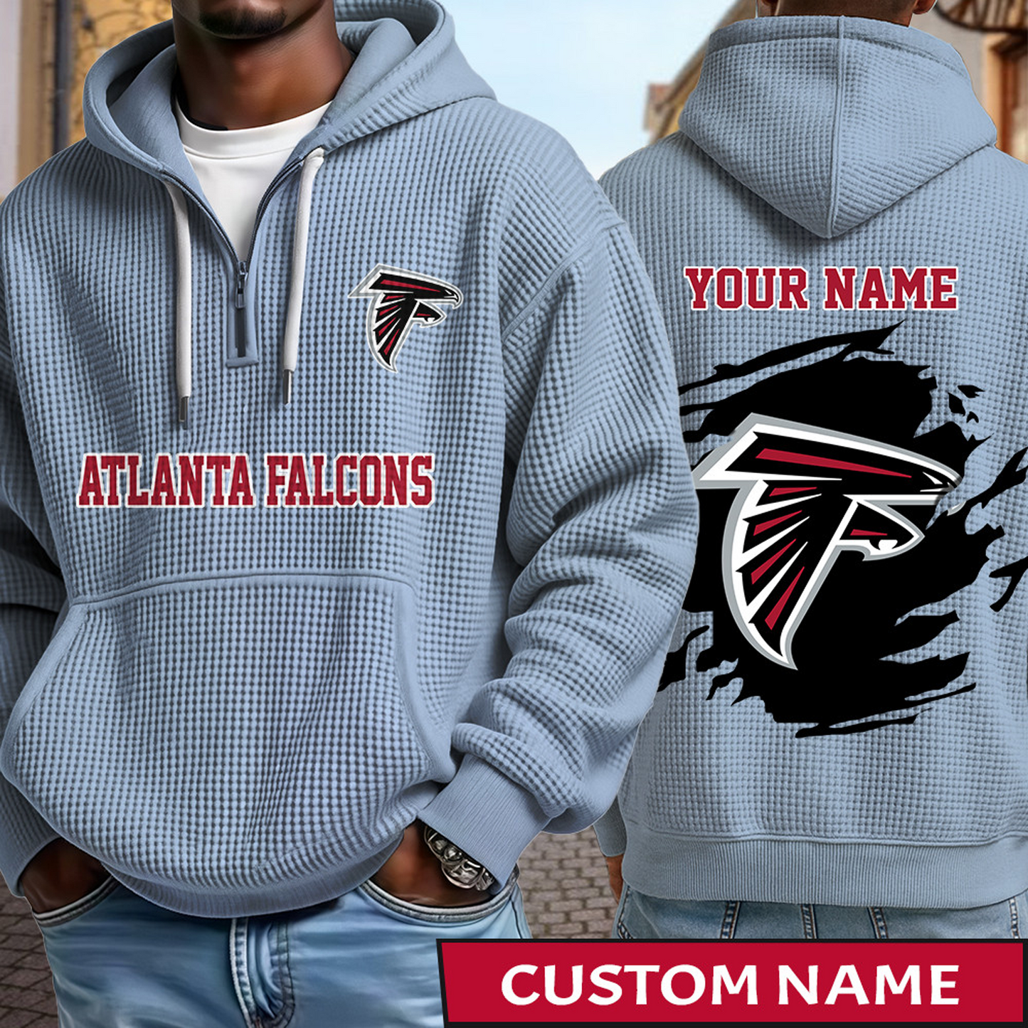 ATL x NFL Waffle Half Zip Hoodie DATND TANTD