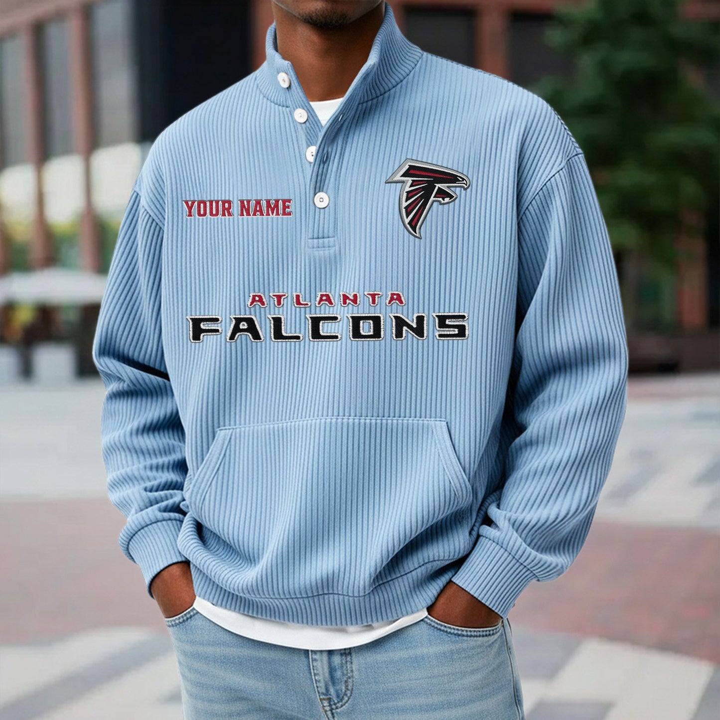 ATL x NFL Waffle High Neck Long Sleeved Sweatshirt DATND TANTD 221125