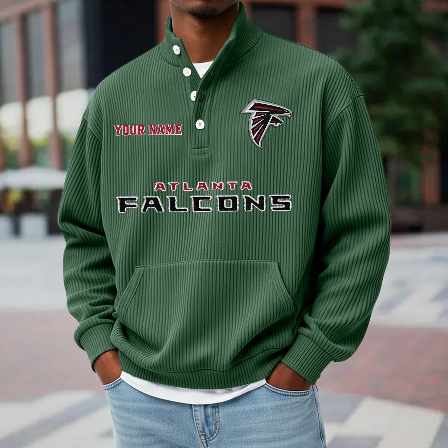 ATL x NFL Waffle High Neck Long Sleeved Sweatshirt DATND TANTD 221125