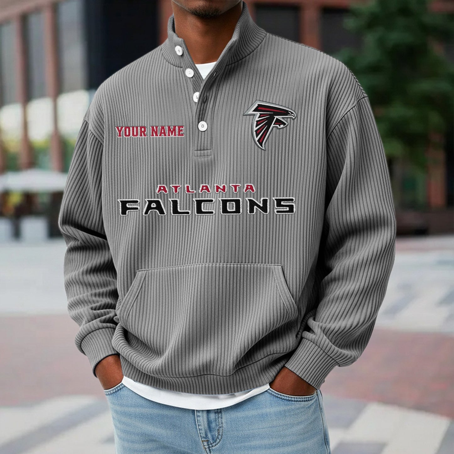 ATL x NFL Waffle High Neck Long Sleeved Sweatshirt DATND TANTD 221125