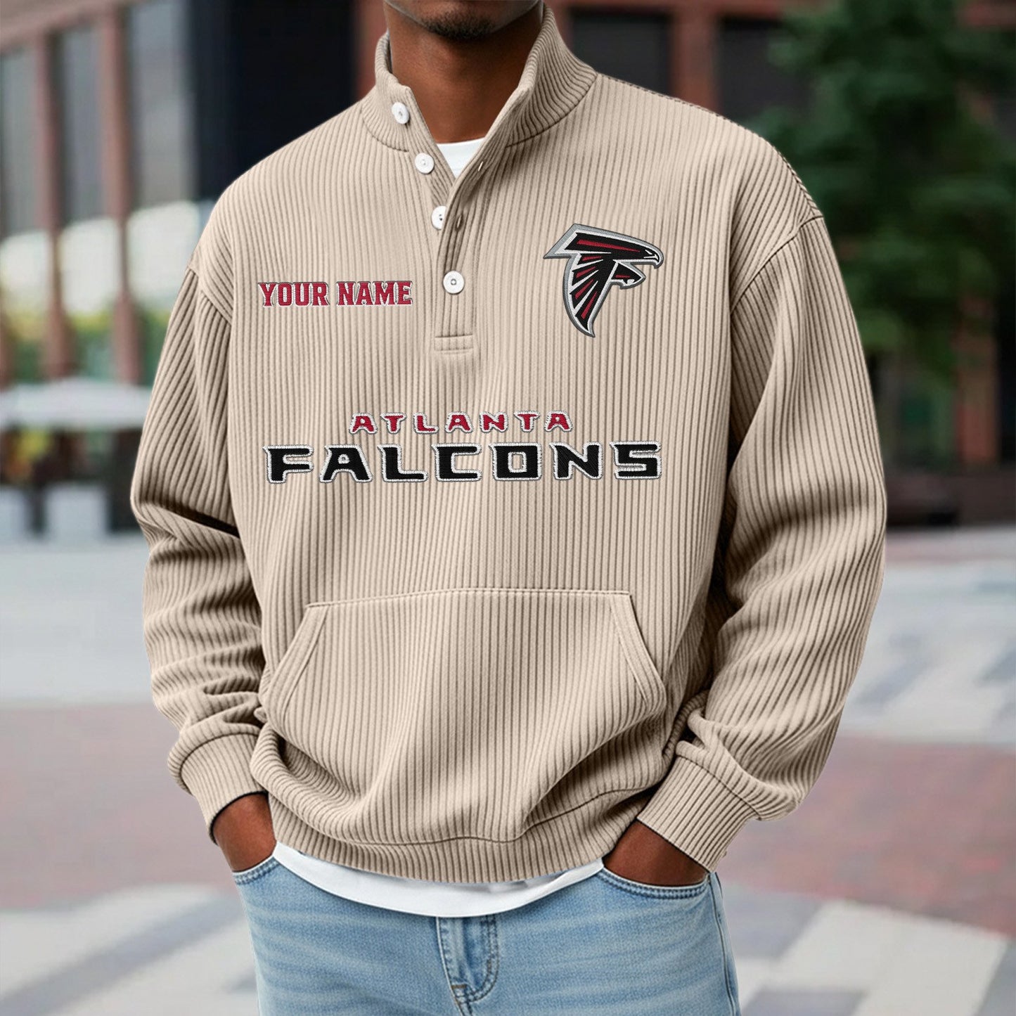 ATL x NFL Waffle High Neck Long Sleeved Sweatshirt DATND TANTD 221125