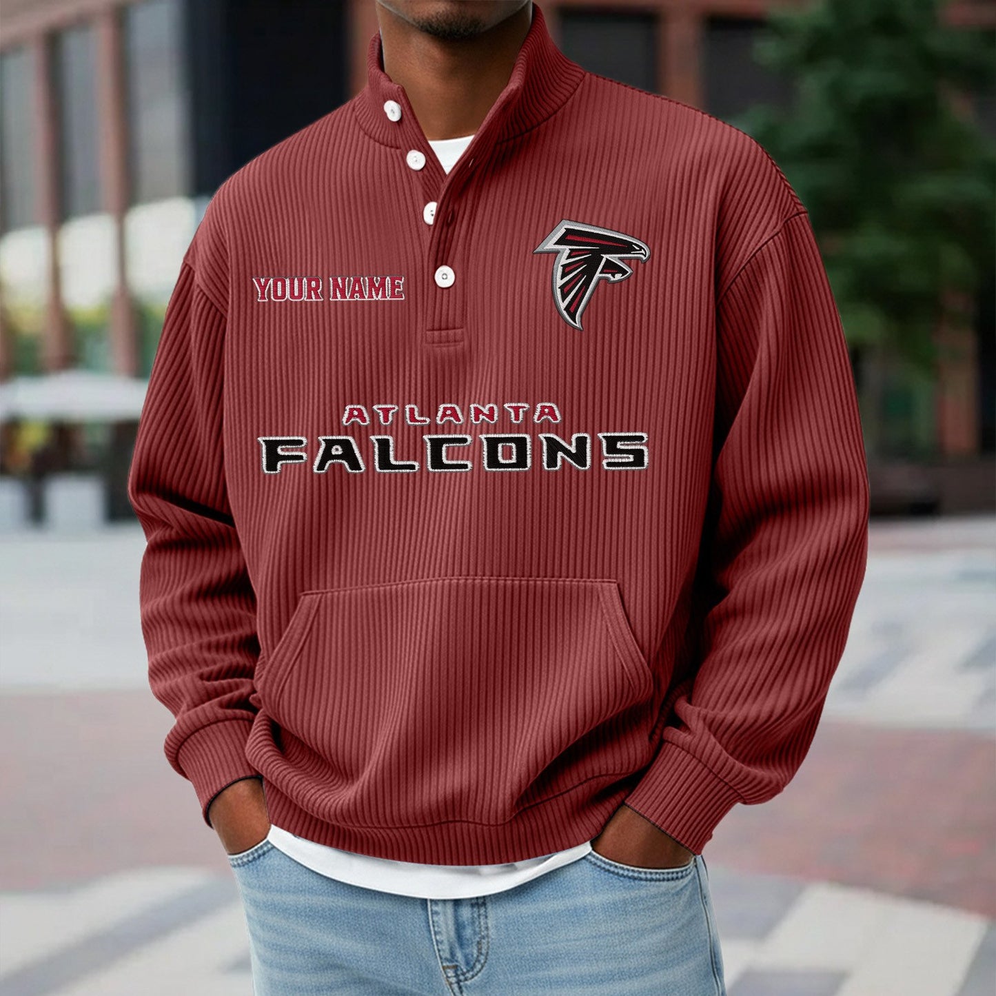 ATL x NFL Waffle High Neck Long Sleeved Sweatshirt DATND TANTD 221125