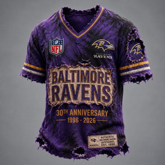 BAL X Custom Football Fan Distressed V-Neck Shirt