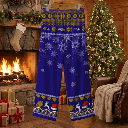 BAL X NFL Unique 3 Gnomes Art Design For The 2025 Holiday Season Satin Pajamas Set