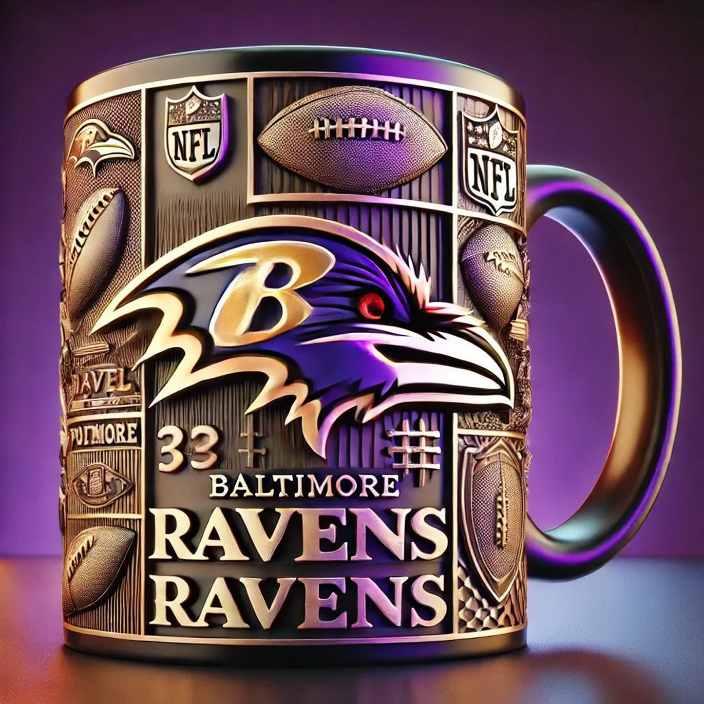 BAL X NFL football team Mug Series – Limited Edition Collectible 0412 NAK NHT