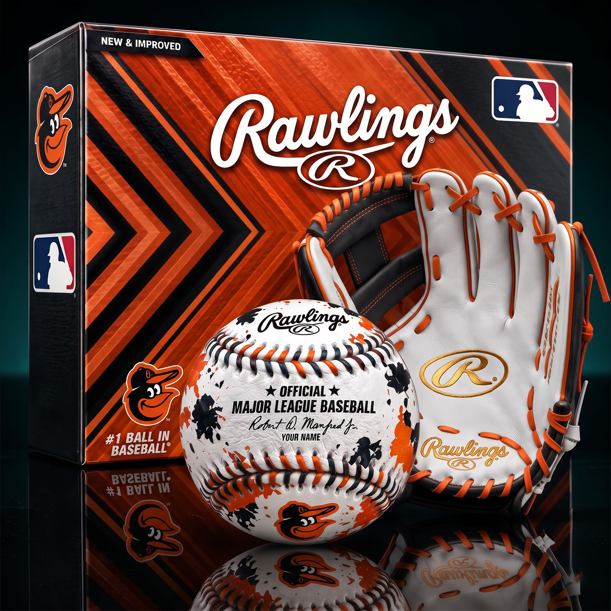 BAL X PREMIUM MLB Personalized Baseball – Custom Name Edition