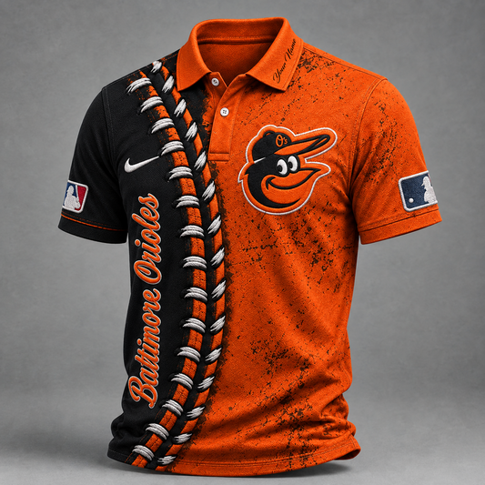 BAL X Premium MLB Baseball Stitch Polo Shirt