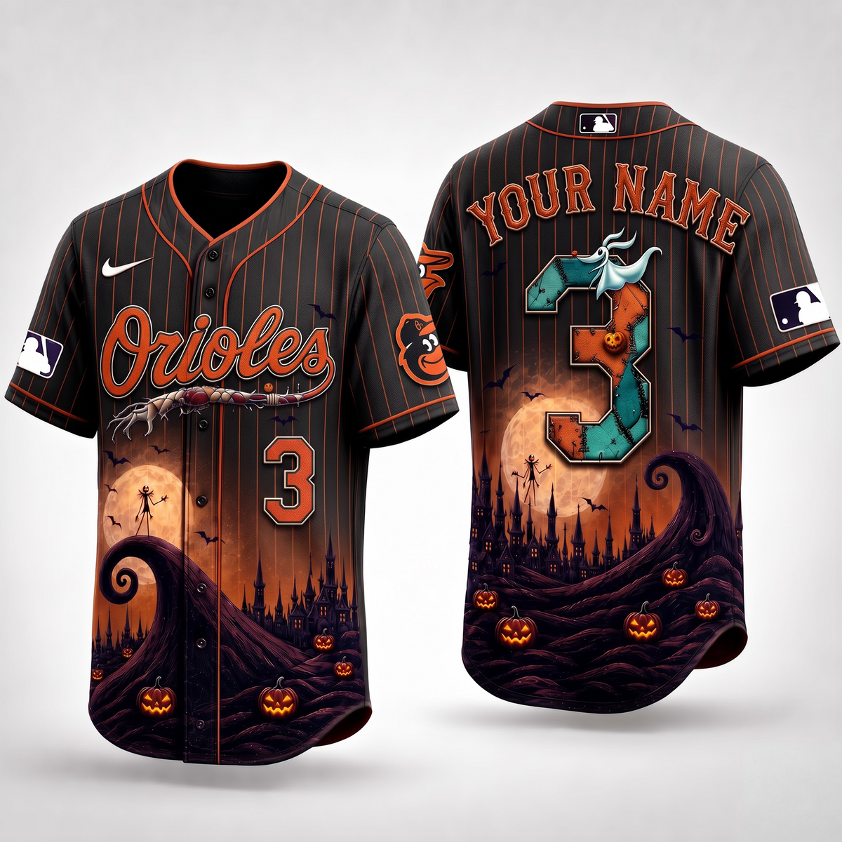 BAL X Premium MLB Haunted Moon Halloween Baseball Jersey