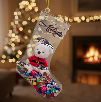 BAL x NFL Christmas Personalized Acrylic Ornament DatND DVT