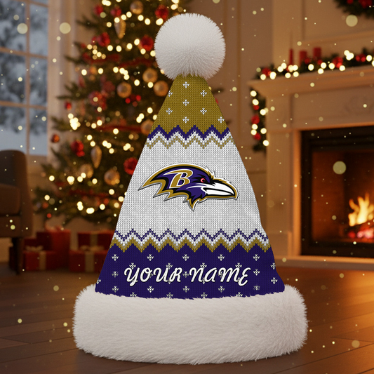 BAL x NFL Personalized Santa Hat Christmas DATND TANTD