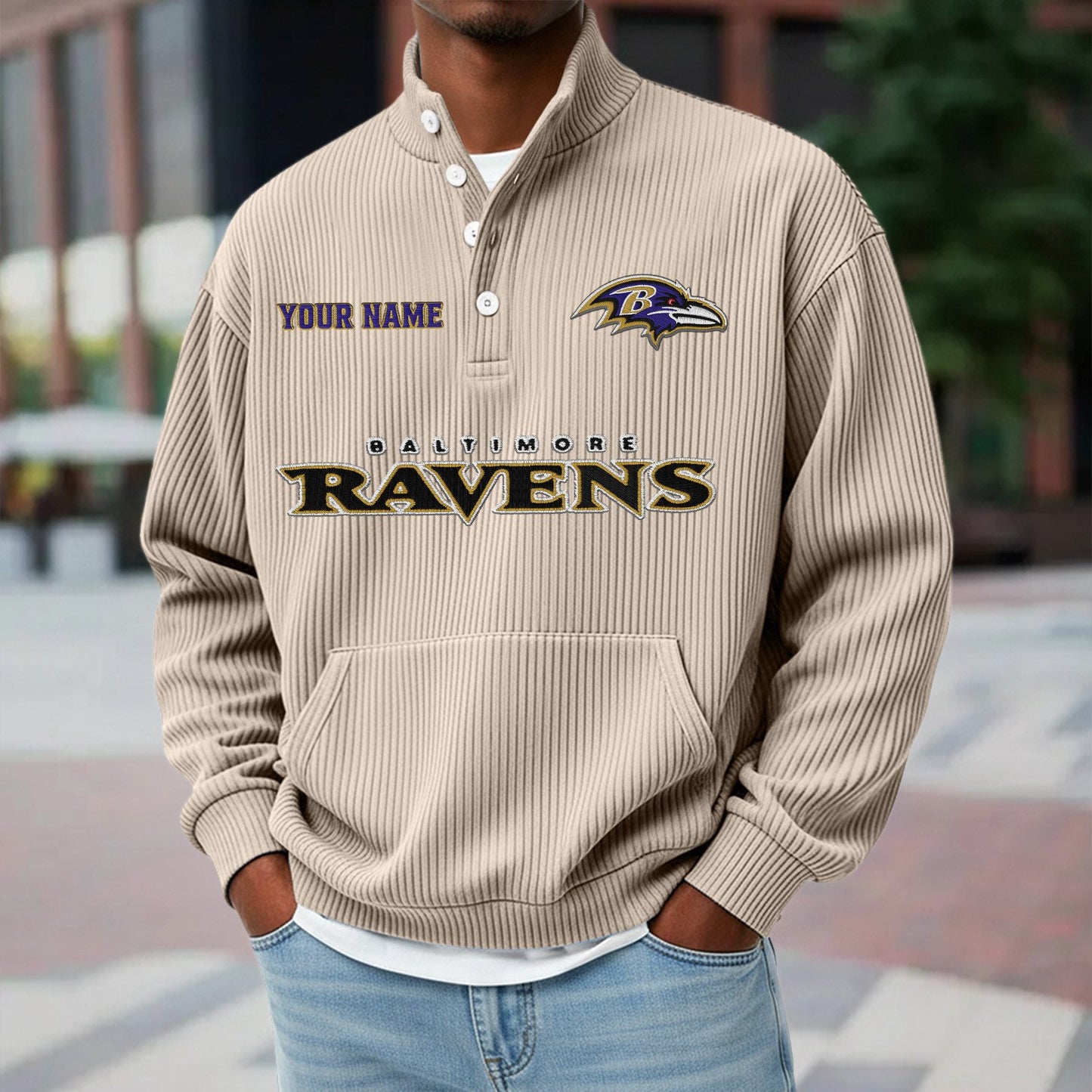 BAL x NFL Waffle High Neck Long Sleeved Sweatshirt DATND TANTD 221125