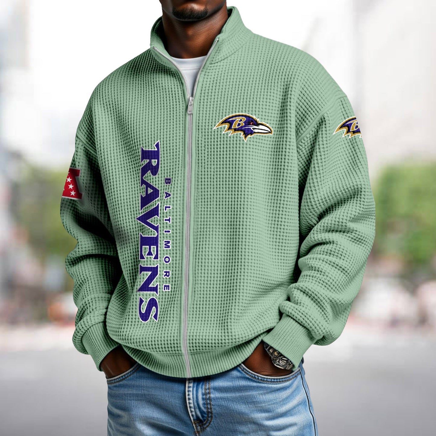 BAL x NFL Waffle Zip-Up Sweatshirt DATND TANTD
