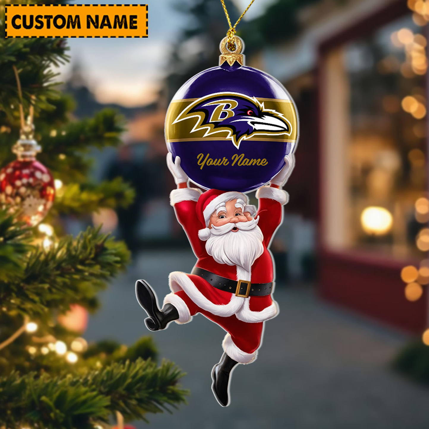 BAL x Personalized NFL Acrylic Ornament Christmas DATND TANTD