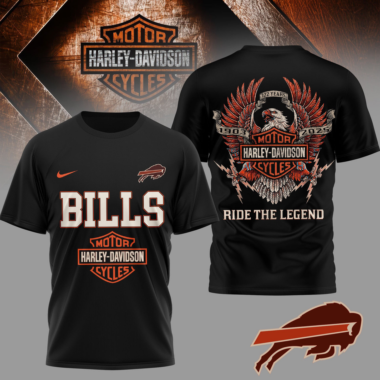 BB Premium NFL 122 Year Motorcycle 3D Shirt DDT NTL