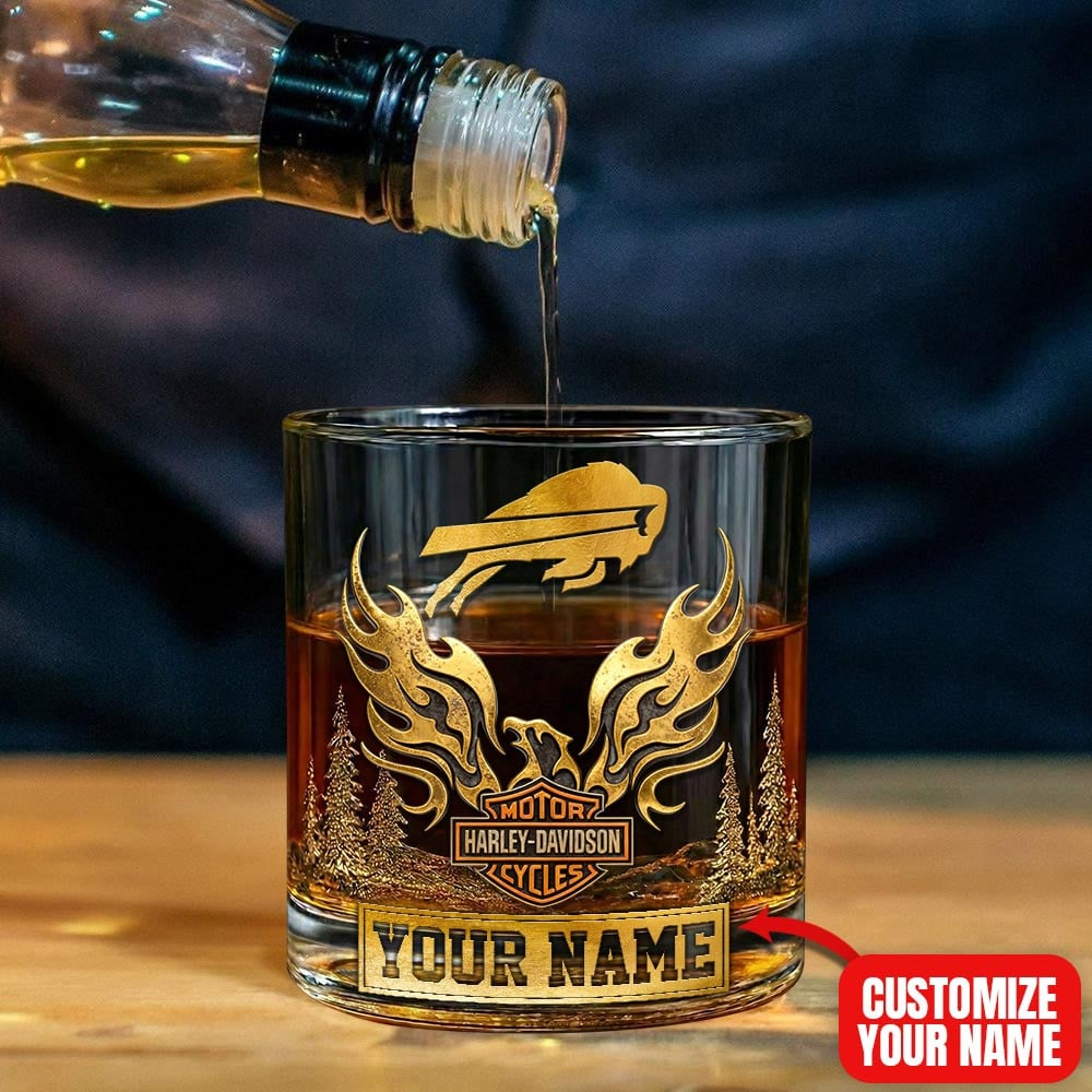 BB Premium NFL Motorcycle Personalized Whiskey Glass DDT NTL