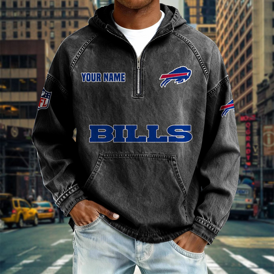 BB x NFL Denim Long - Sleeved Hooded Sweatshirt DDT NTL
