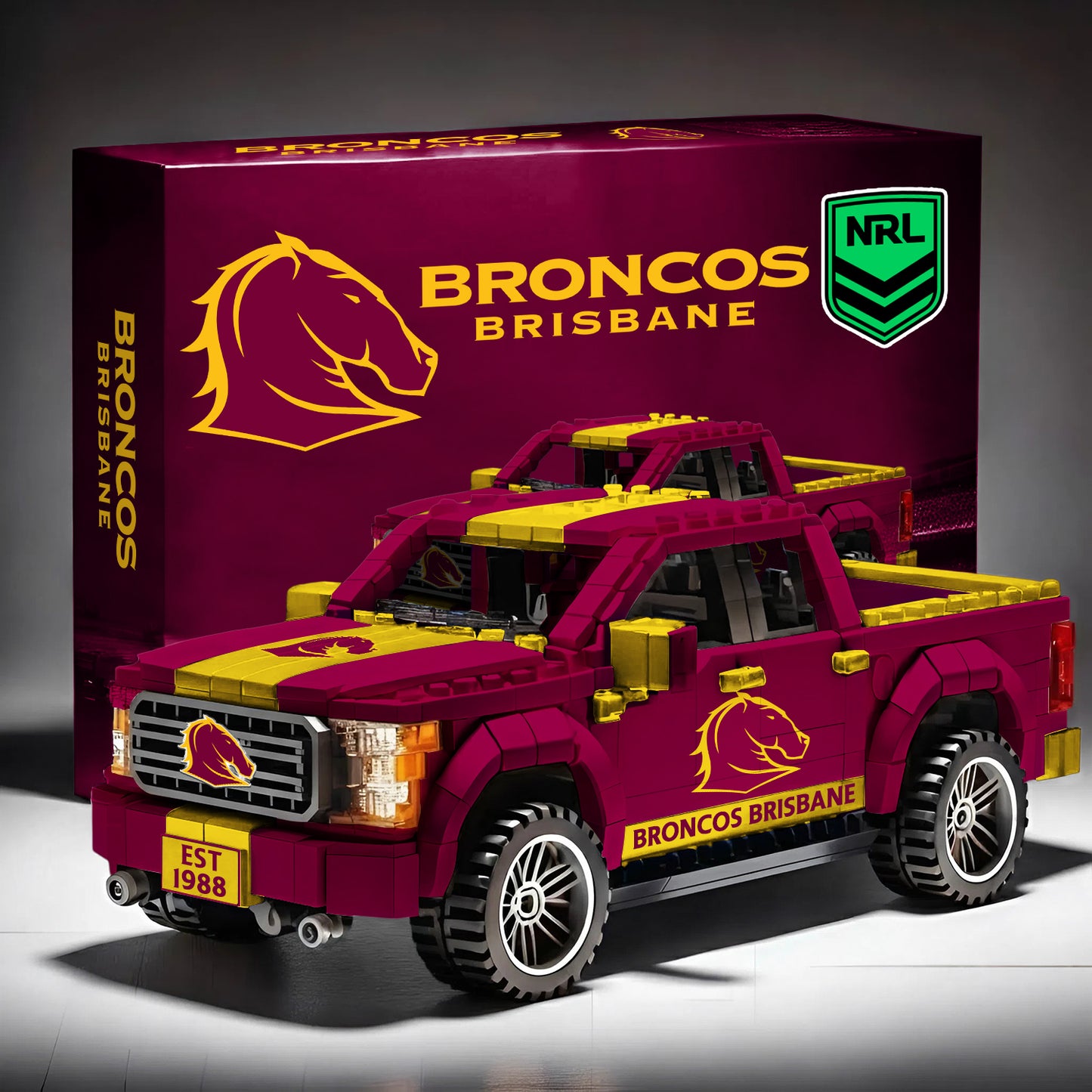 BRI x NRL 3D Racing Truck Model Building Block Set 2411 V1 NDT NHM
