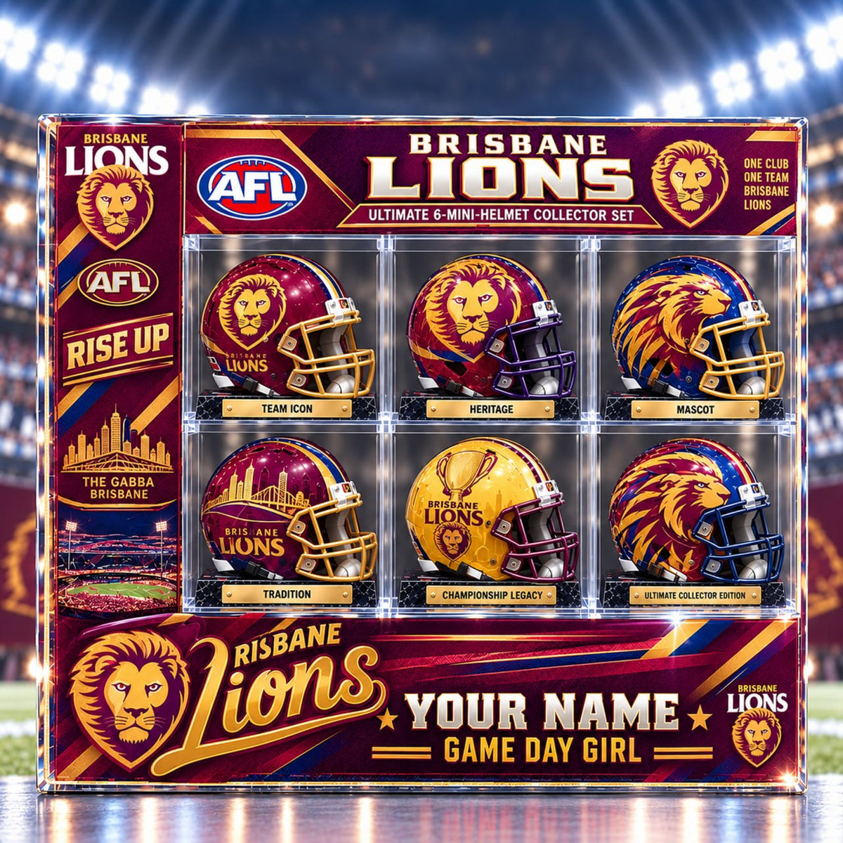 BL Custom AFL Team Riddell Speed Ultimate 6-Mini-Helmet Collector Set