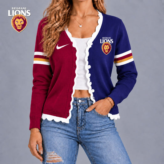 BL X Premium AFL Varsity Stripe Button Cardigan