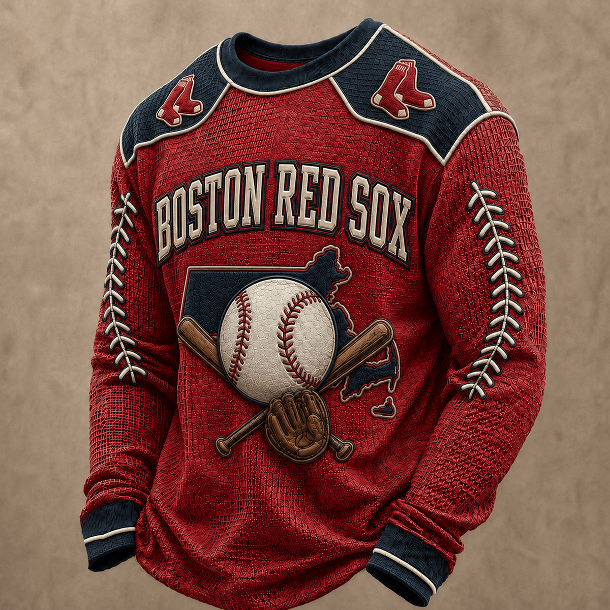 BOS X Premium MLB Vintage Baseball Stitch Sweatshirt