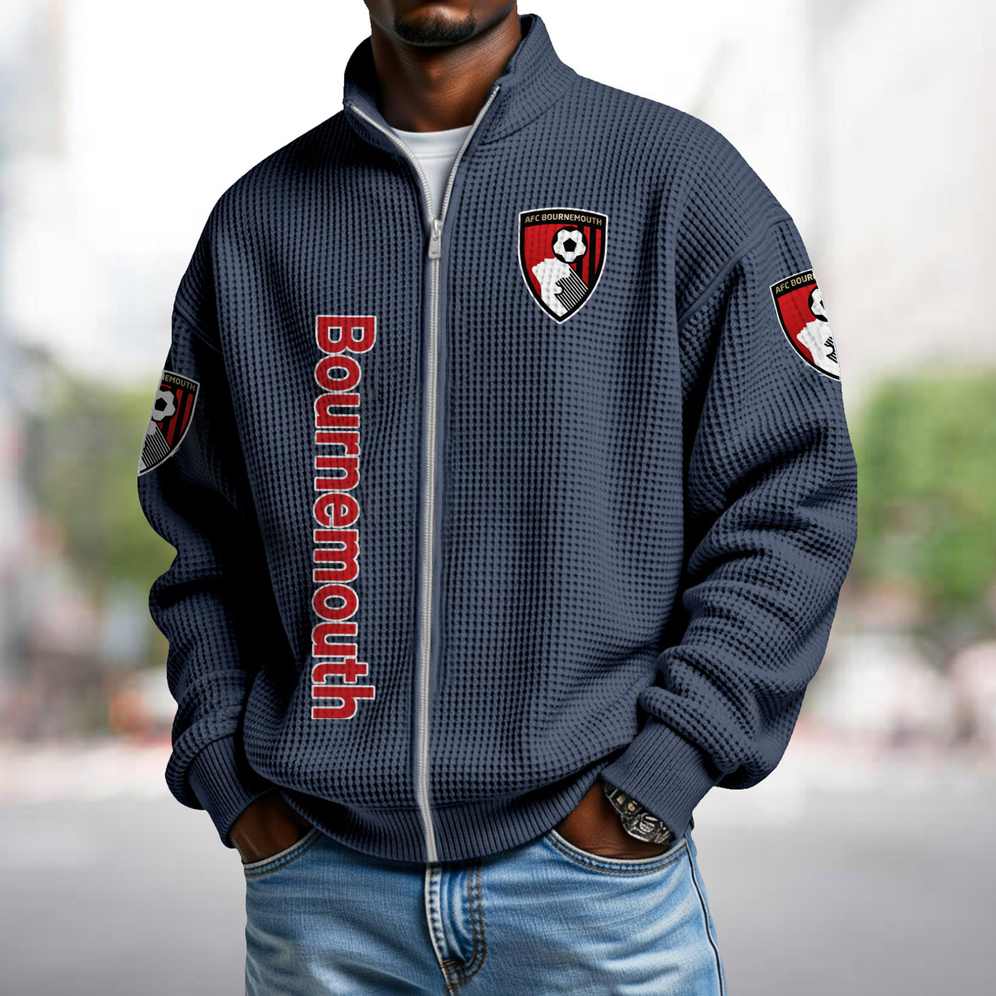 BOU x EPL Waffle Zip Up Sweatshirt 1911 DatND DVT