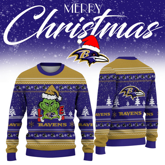 BR x NFL Love Football Ugly Christmas Sweater DDT NTL