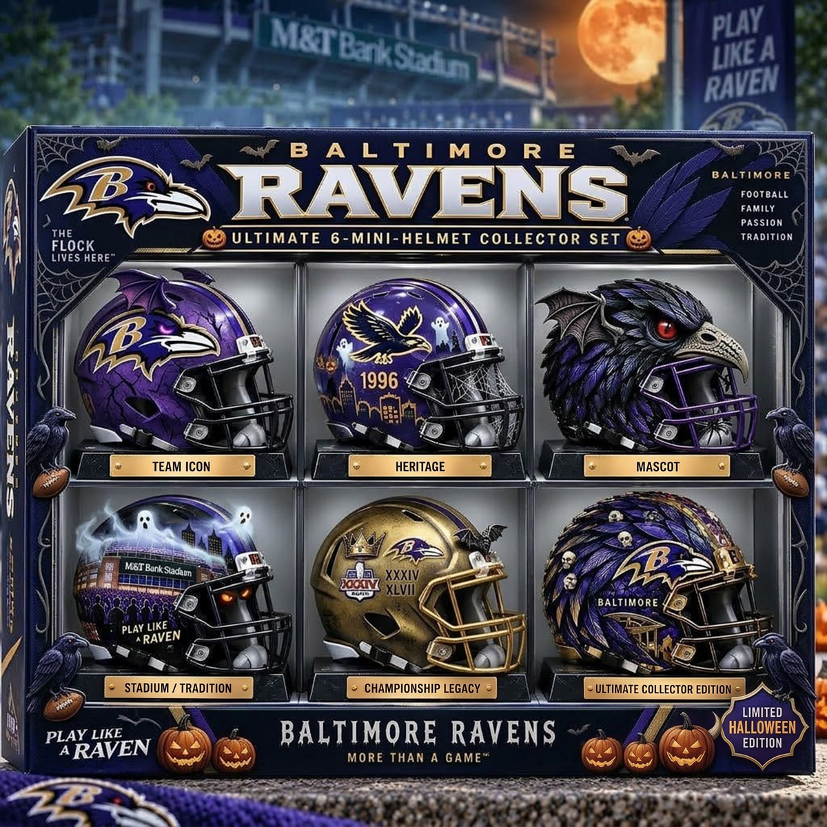 BR x NFL Ultimate 6-Mini-Helmet Collector Set - Limited Halloween Edition