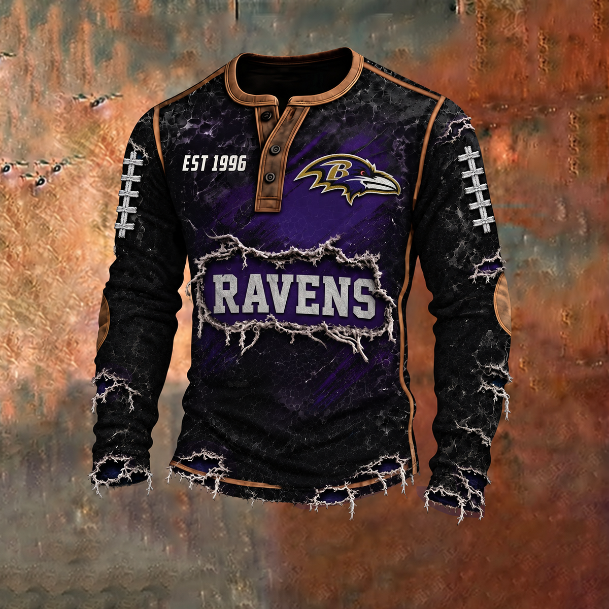 BR x PREMIUM NFL Distressed Long Sleeve Jersey