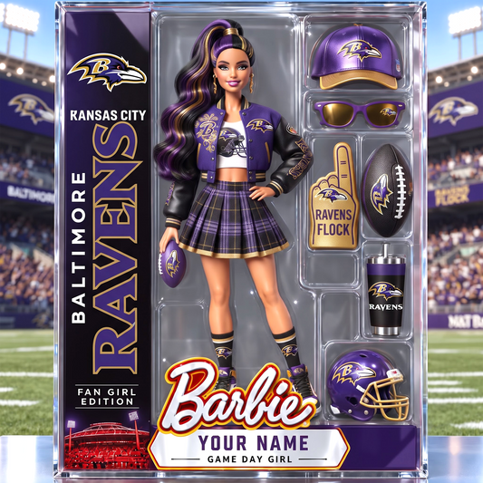 BR x Personalized NFL Ken Acrylic Block Plaque Action Figure Box