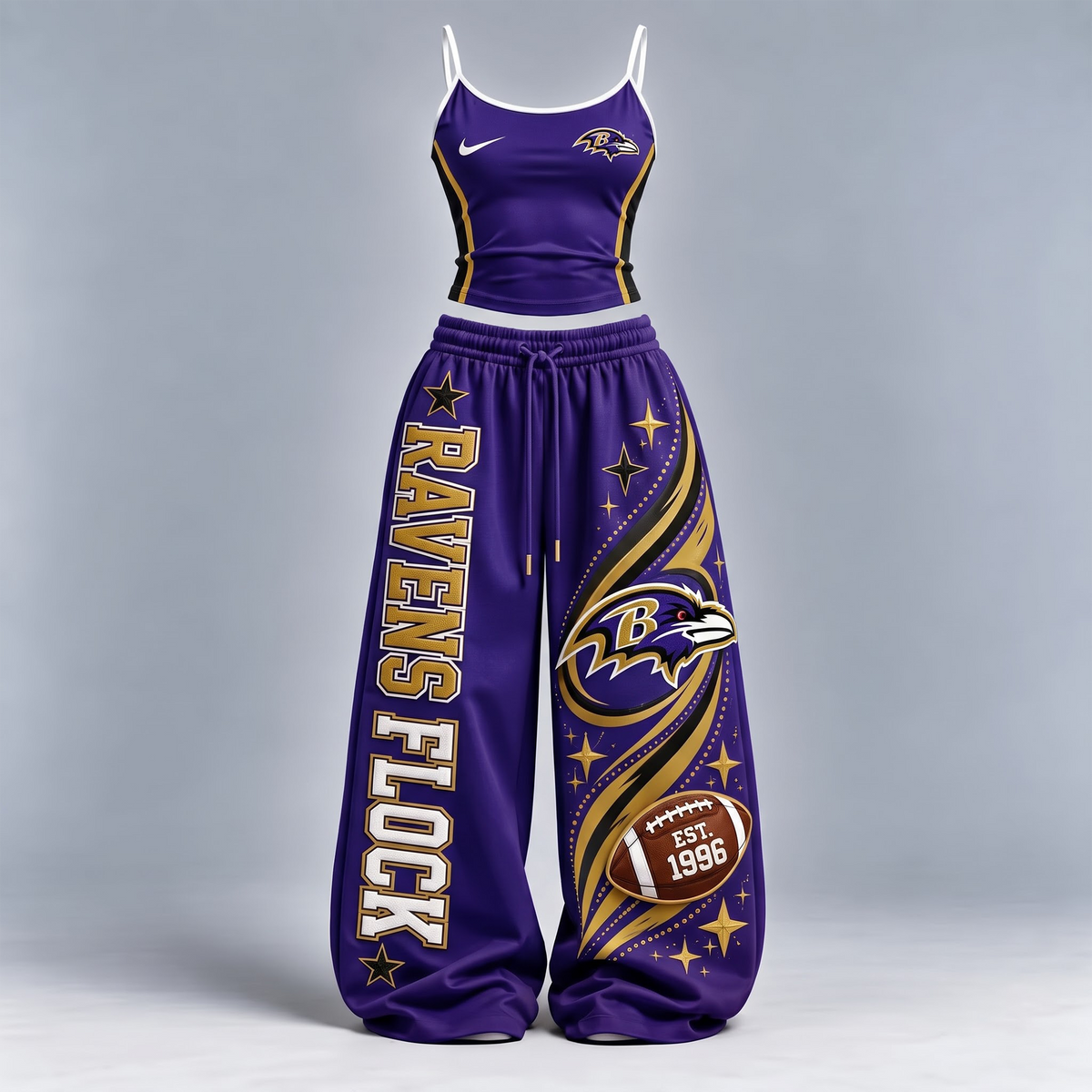 BR x Premium NFL Sports-Inspired Cami & Wide-Leg Pants Set