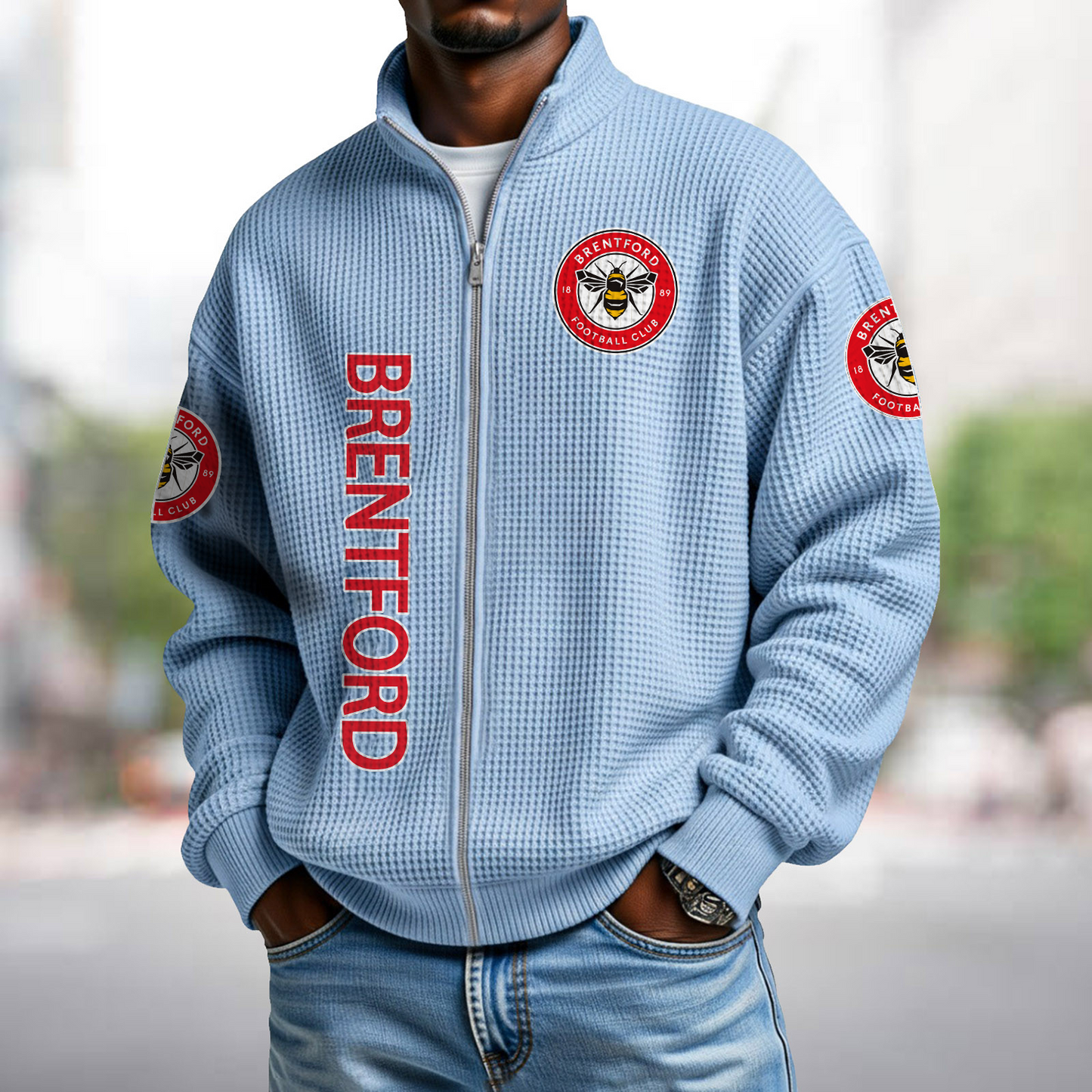 BRE x EPL Waffle Zip Up Sweatshirt 1911 DatND DVT