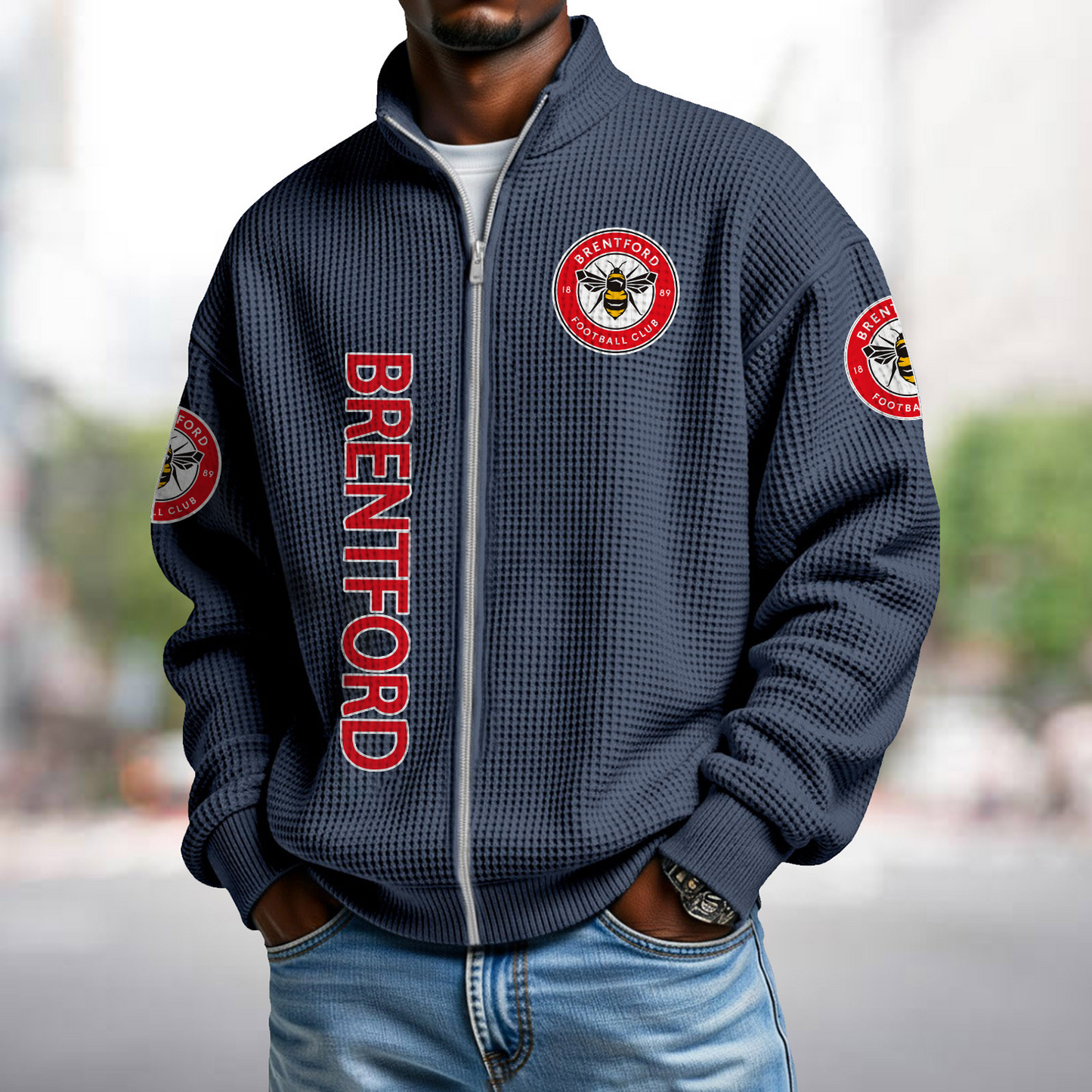 BRE x EPL Waffle Zip Up Sweatshirt 1911 DatND DVT