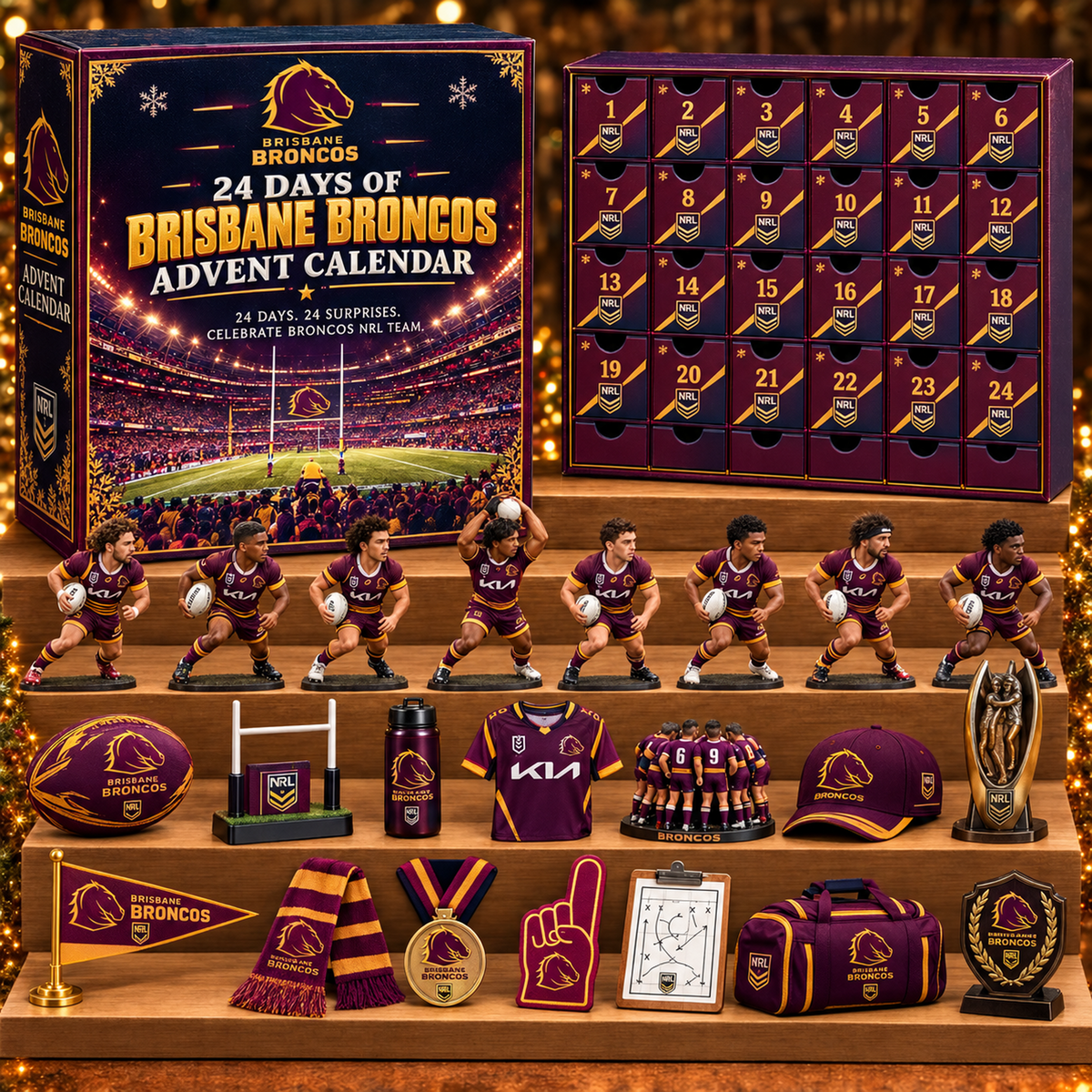 BRI X NRL Team Christmas Advent Calendar – 24 Days Mini Figure & Merchandise Collector Set