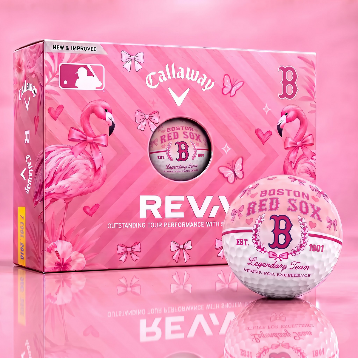 BRS x Custom MLB Pink Coquette Ladies Golf Balls