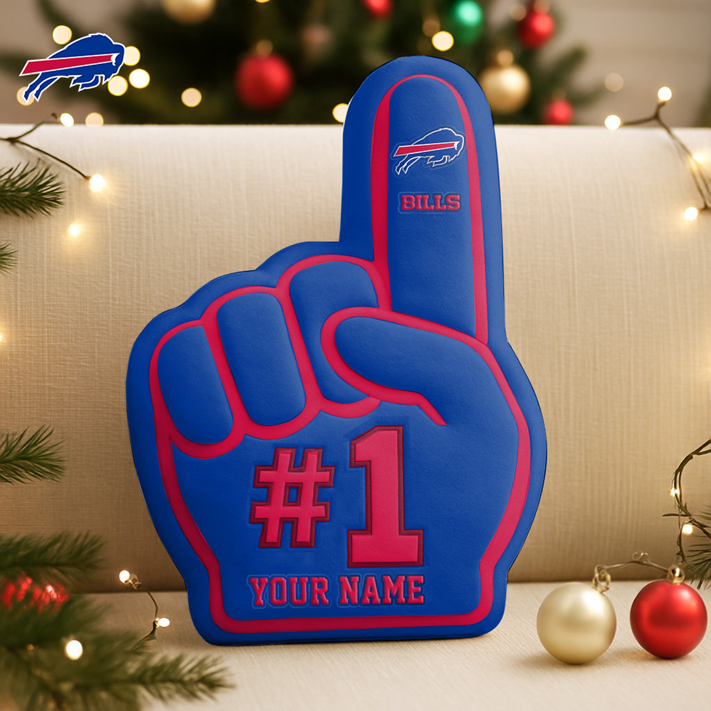 BUF x NFL Customized Shaped Pillow Christmas DATND TANTD