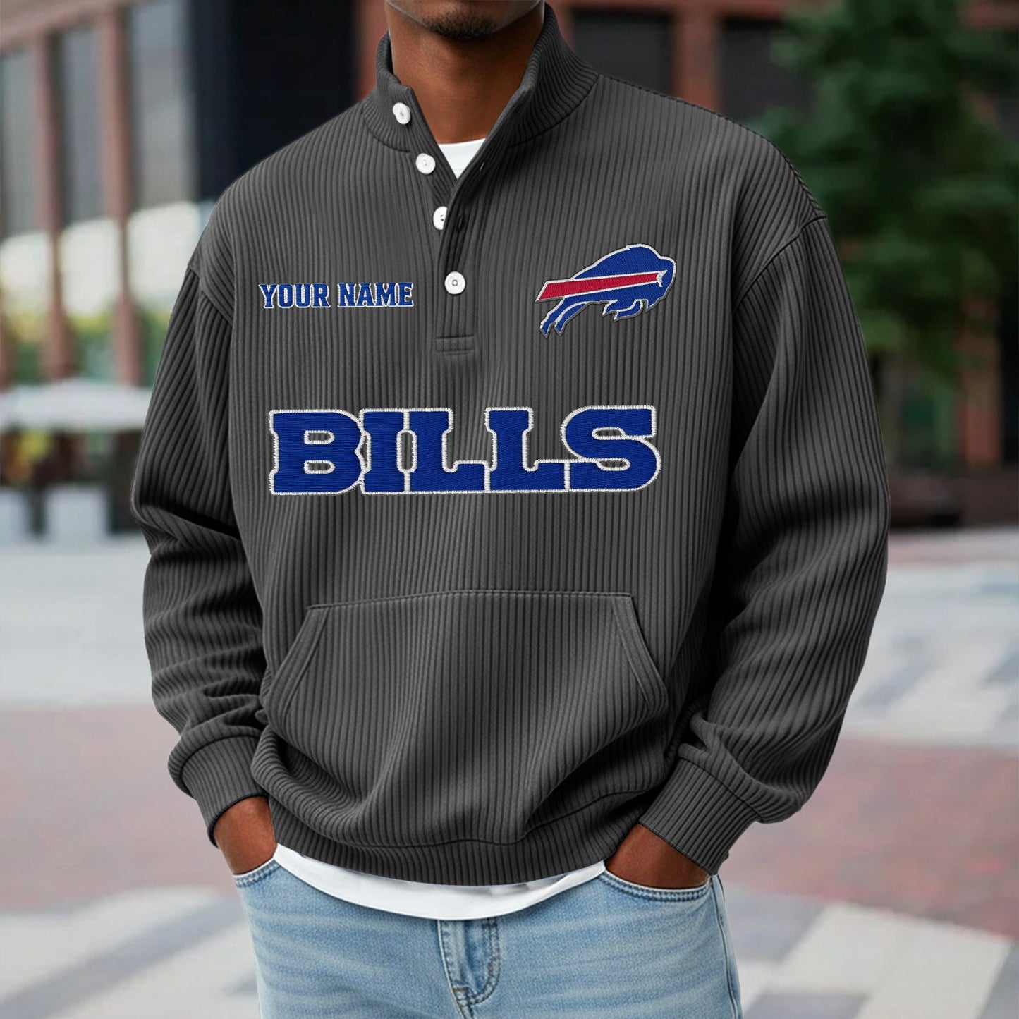 BUF x NFL Waffle High Neck Long Sleeved Sweatshirt DATND TANTD 221125