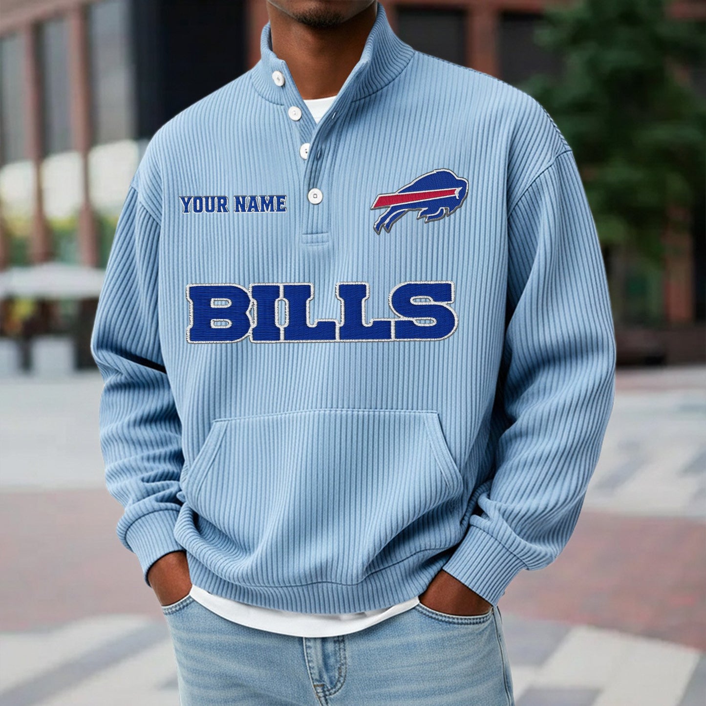 BUF x NFL Waffle High Neck Long Sleeved Sweatshirt DATND TANTD 221125
