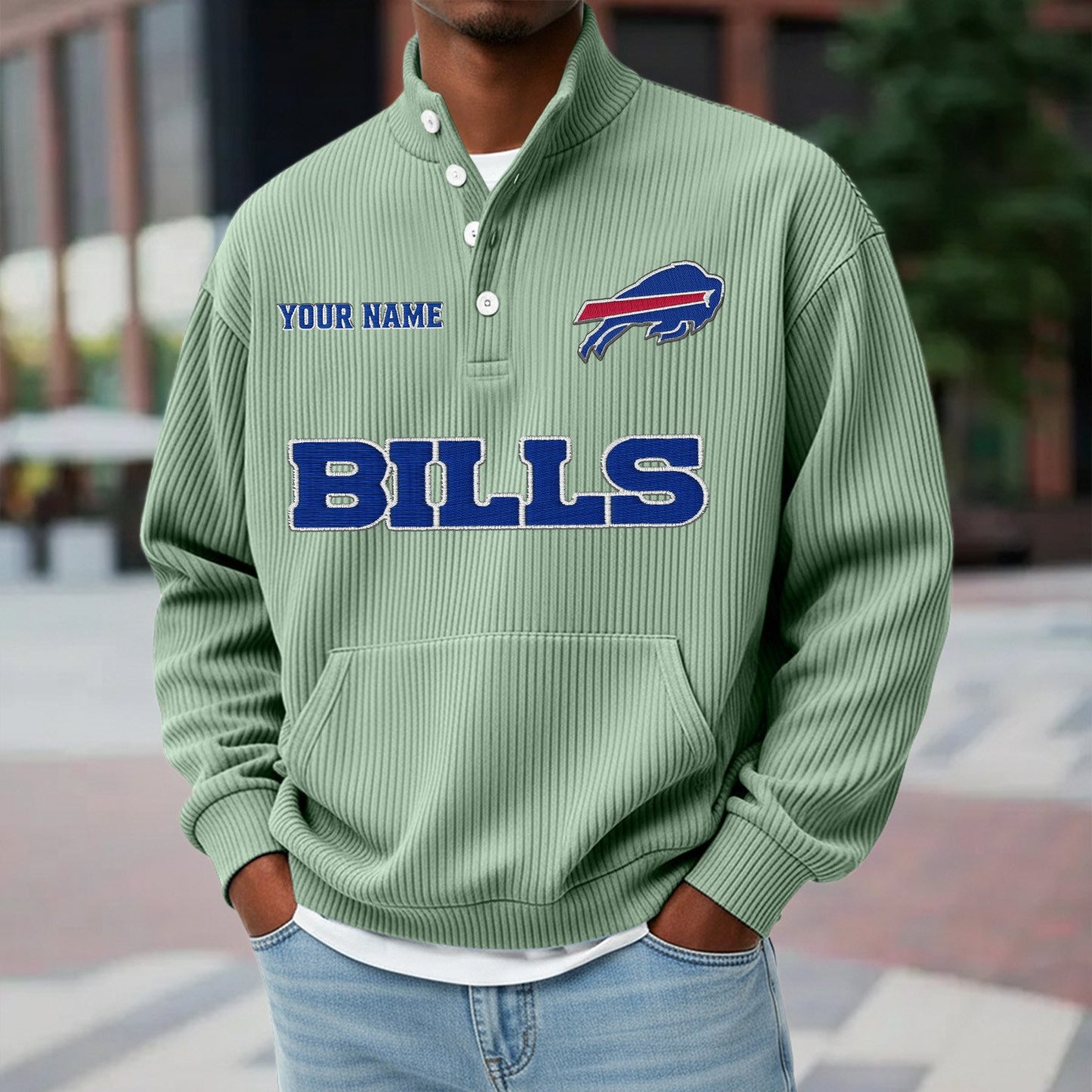 BUF x NFL Waffle High Neck Long Sleeved Sweatshirt DATND TANTD 221125
