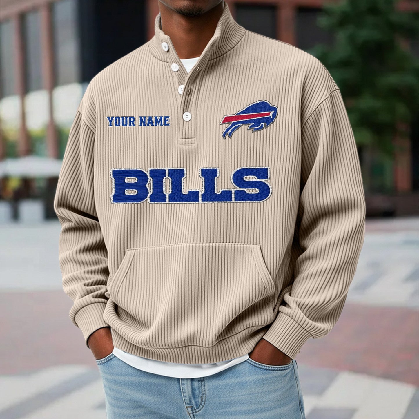 BUF x NFL Waffle High Neck Long Sleeved Sweatshirt DATND TANTD 221125