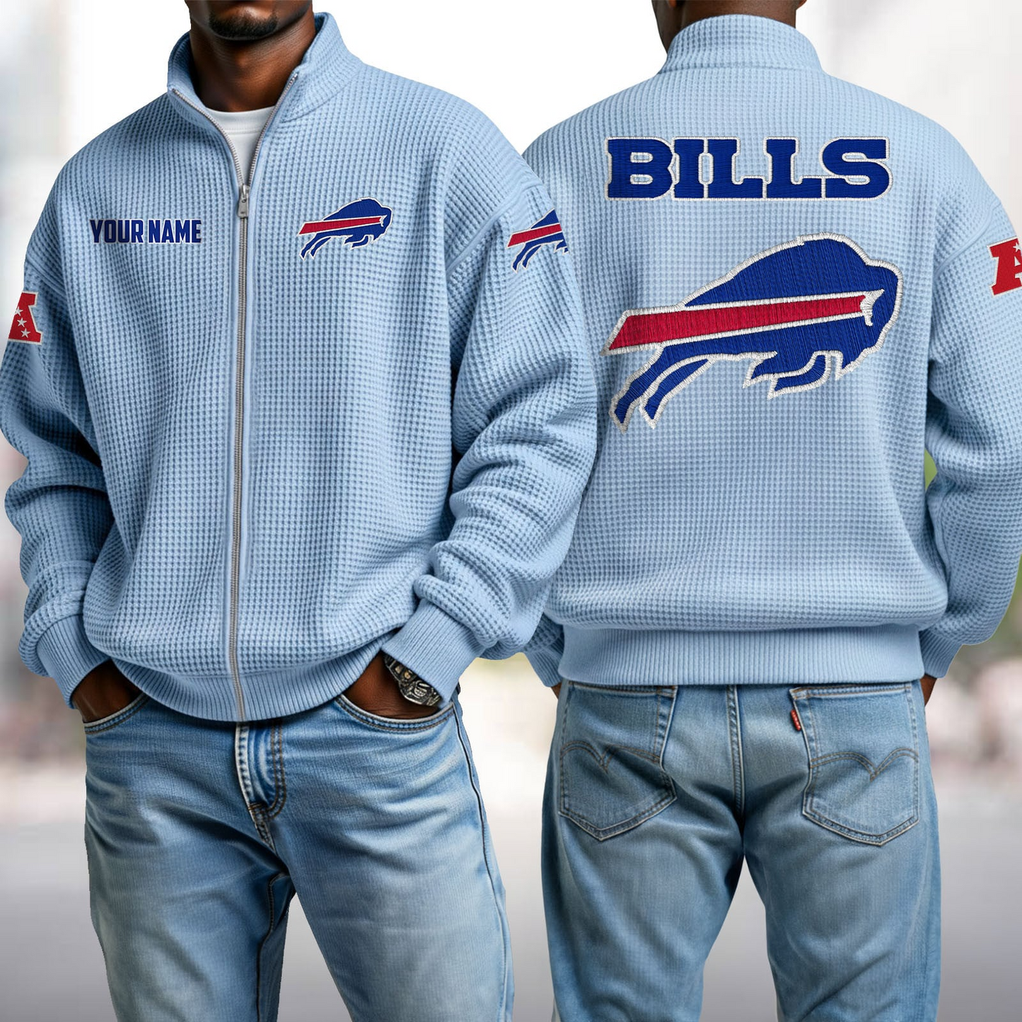 BUF x NFL Waffle Zip-Up Sweatshirt DatND DVT