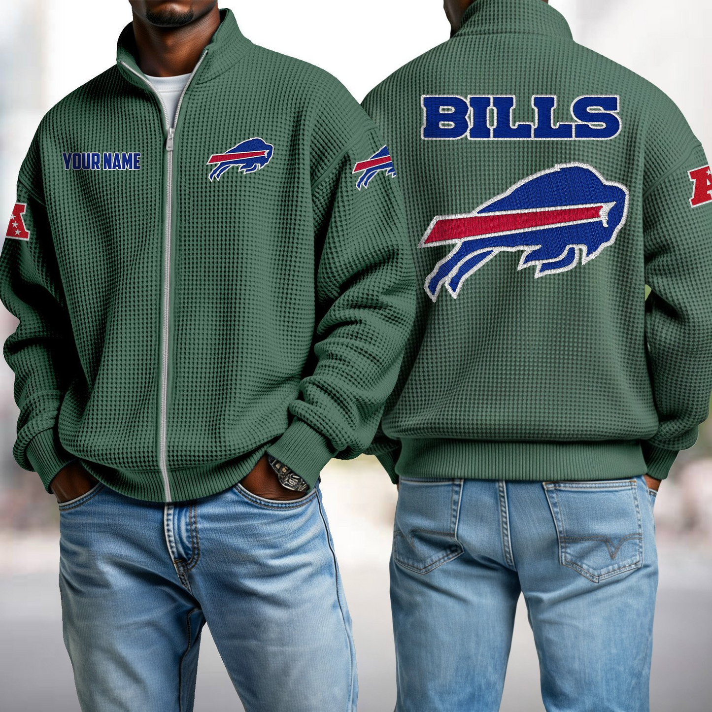 BUF x NFL Waffle Zip-Up Sweatshirt DatND DVT