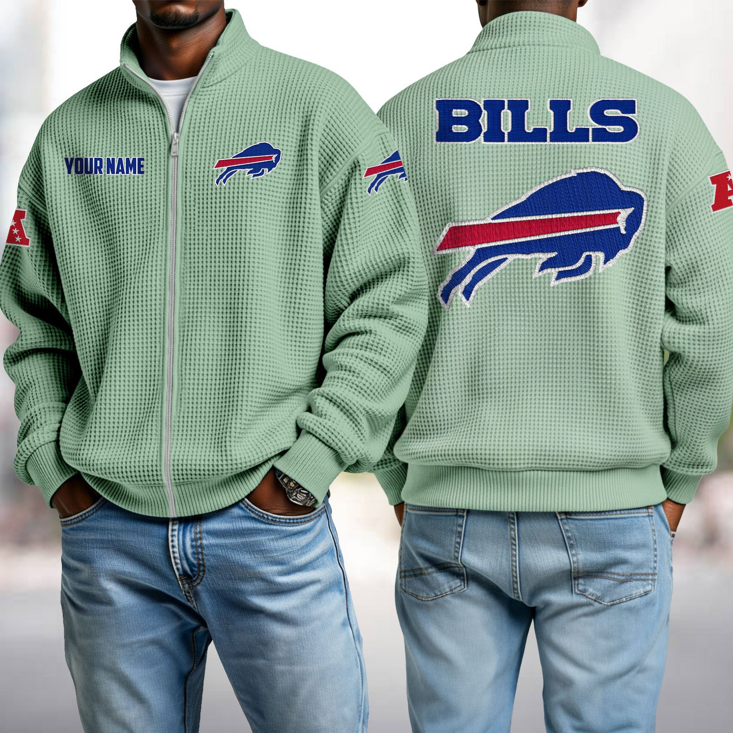 BUF x NFL Waffle Zip-Up Sweatshirt DatND DVT